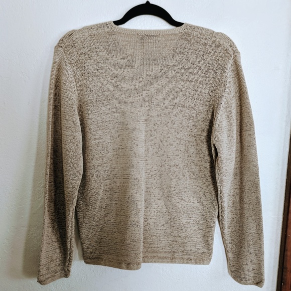 Fall Pendleton Linen Oregon Beige Tan Cardigan - Picture 2 of 5